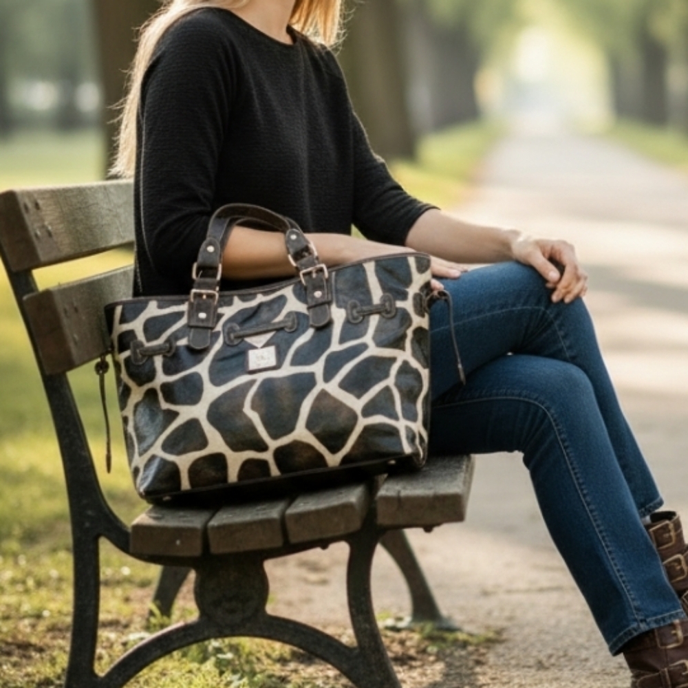 B.Brentano Moda Italy Animal Print Leather Shoulder Purse Hand Bag - Picture 13 of 16